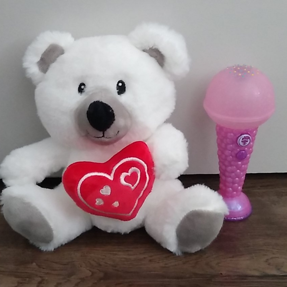 Plush Teddy Bear & Sing Along Microphone